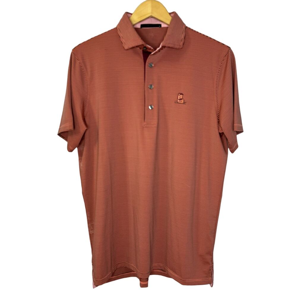 Greyson Performance Golf Polo Shirt Men’s M Button Down Striped Red